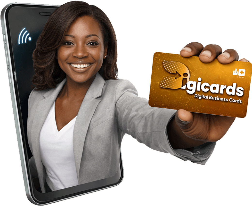 Digital business card on smartphone