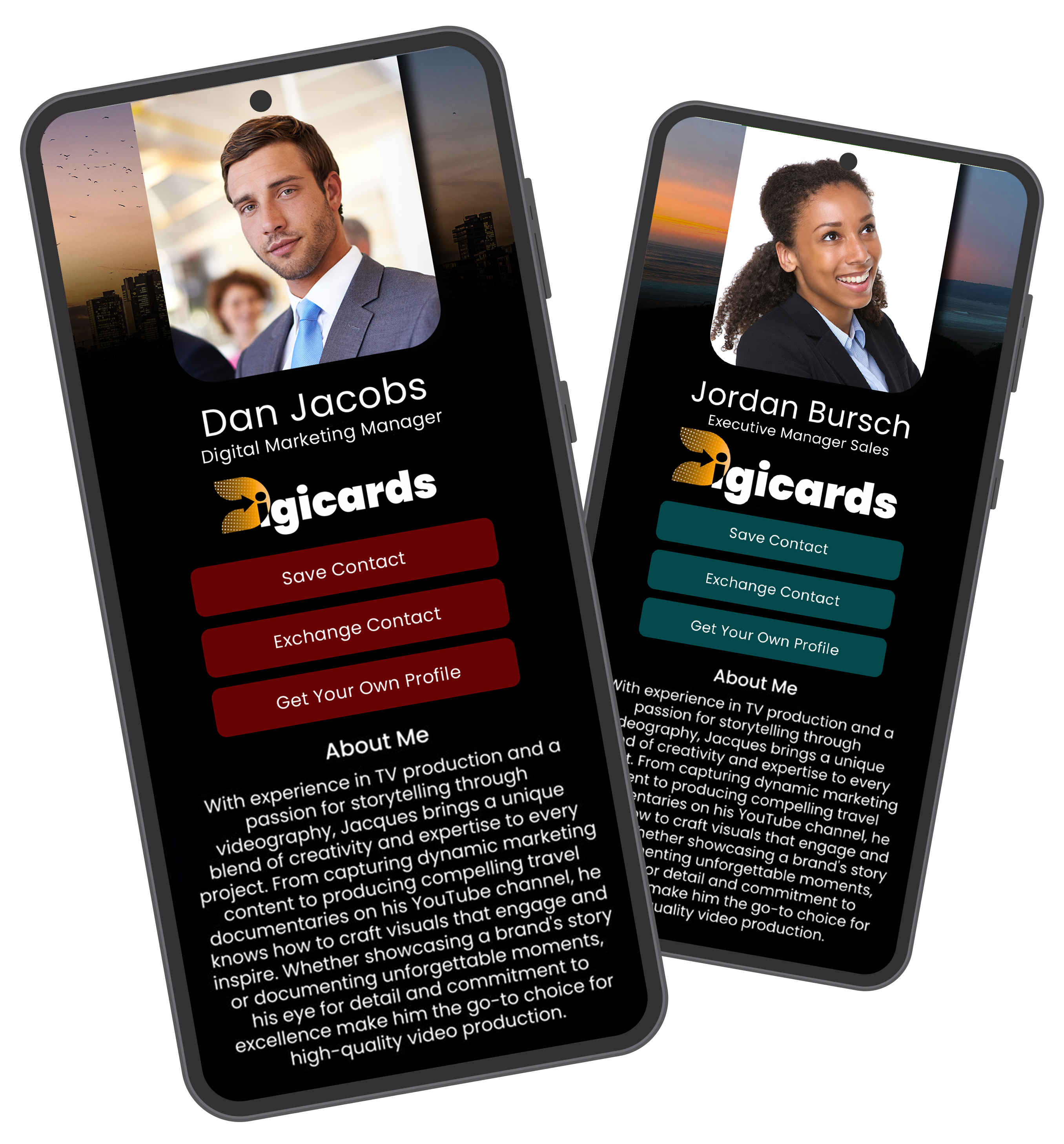 DigiGold profile examples on mobile